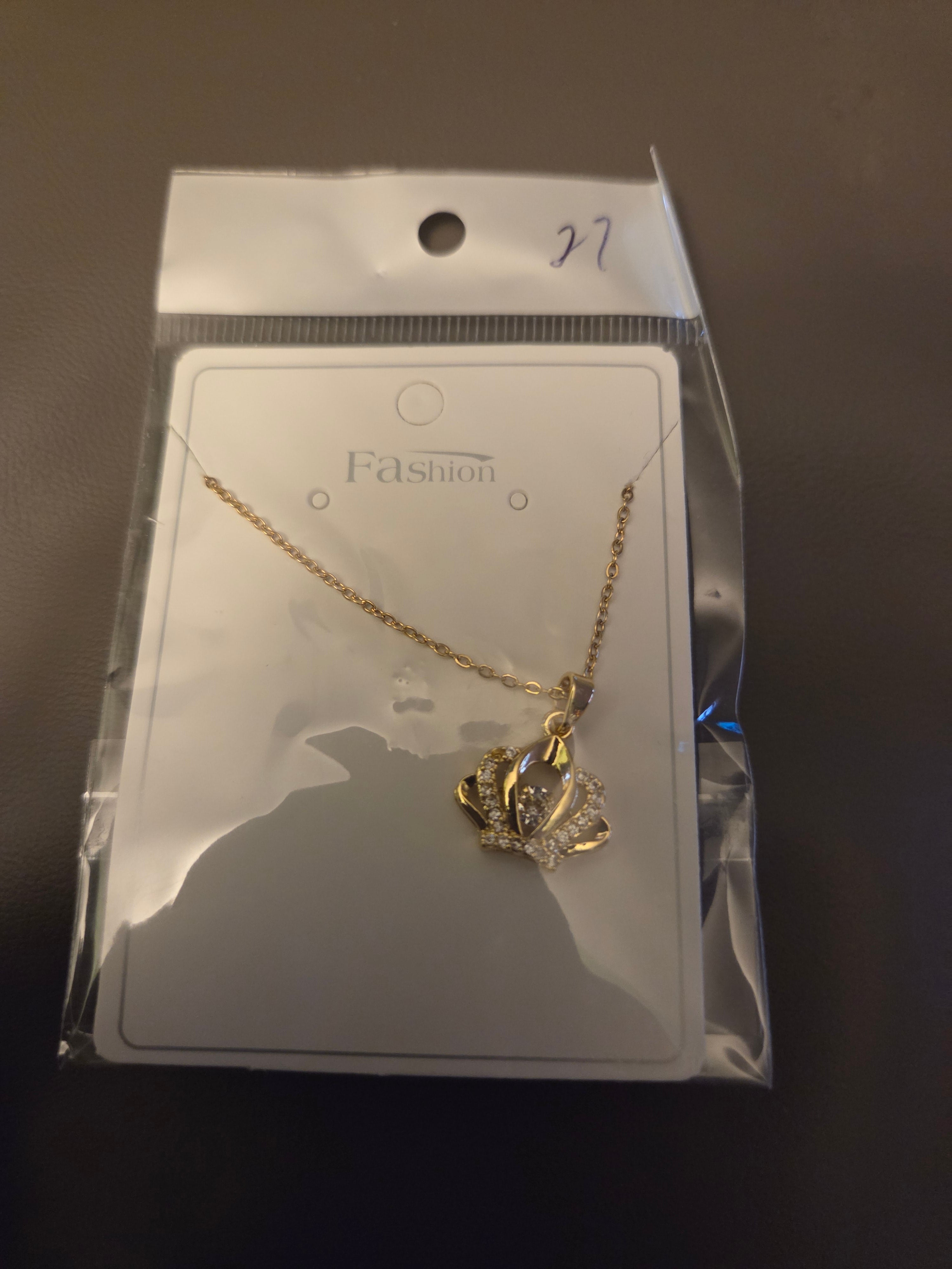 Gold Crown Necklace