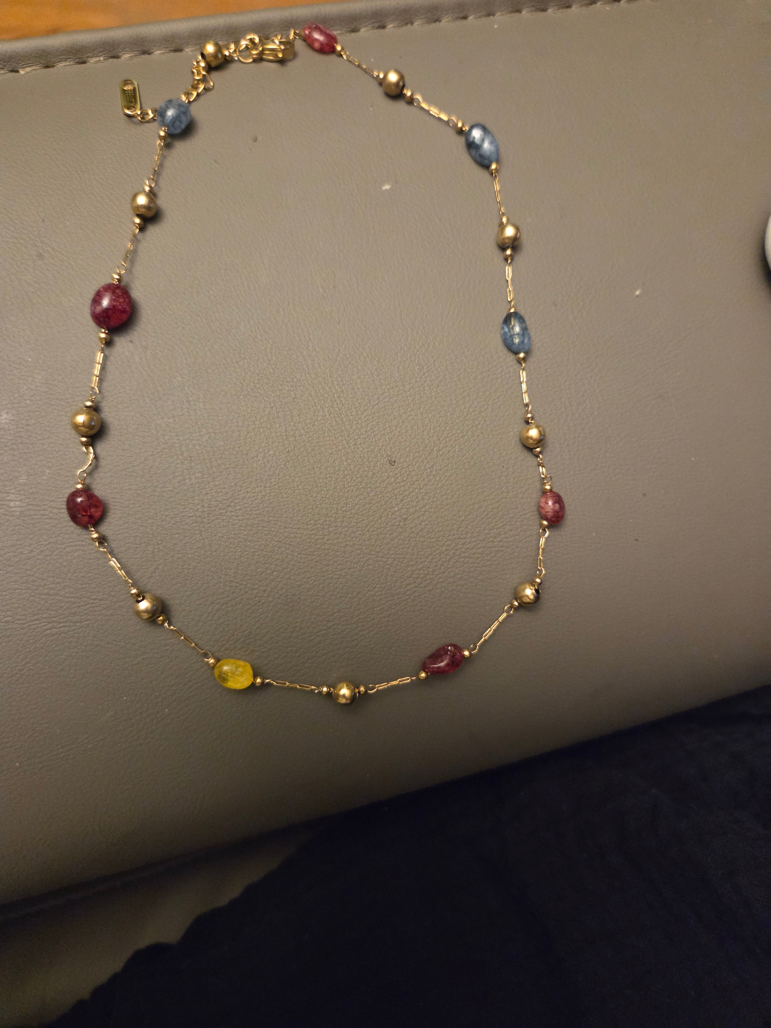 Colorful stone necklace