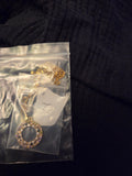 Gold necklace with colorful stones