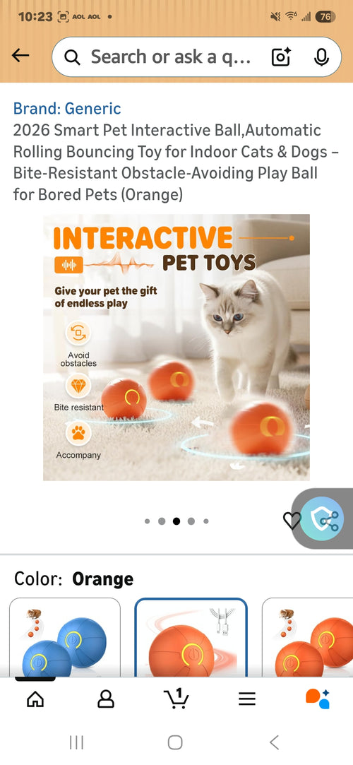 Cat/Dog interactive ball.