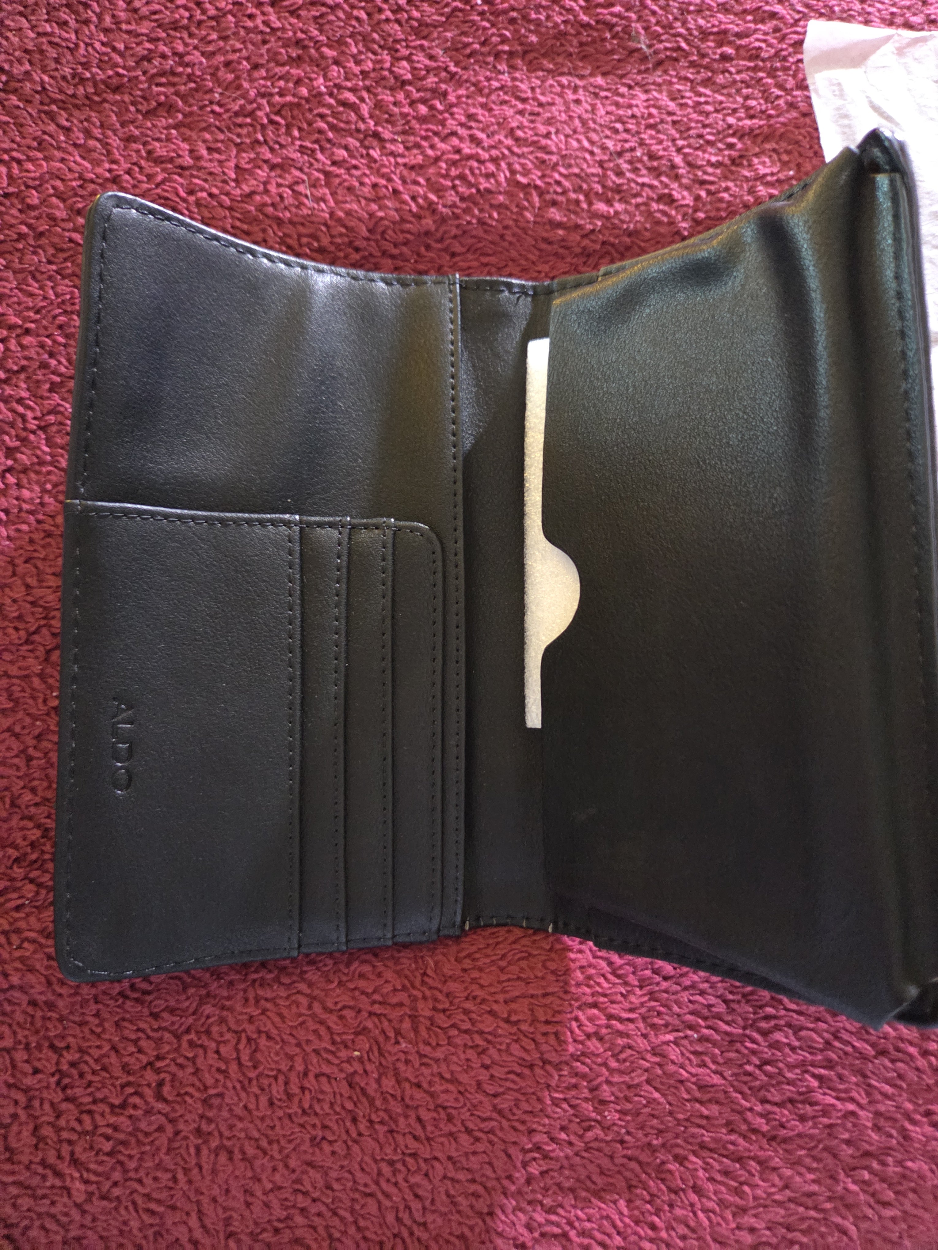 ALDO Black Wallet Clutch – Faux Leather Multi-Card Holder Organizer