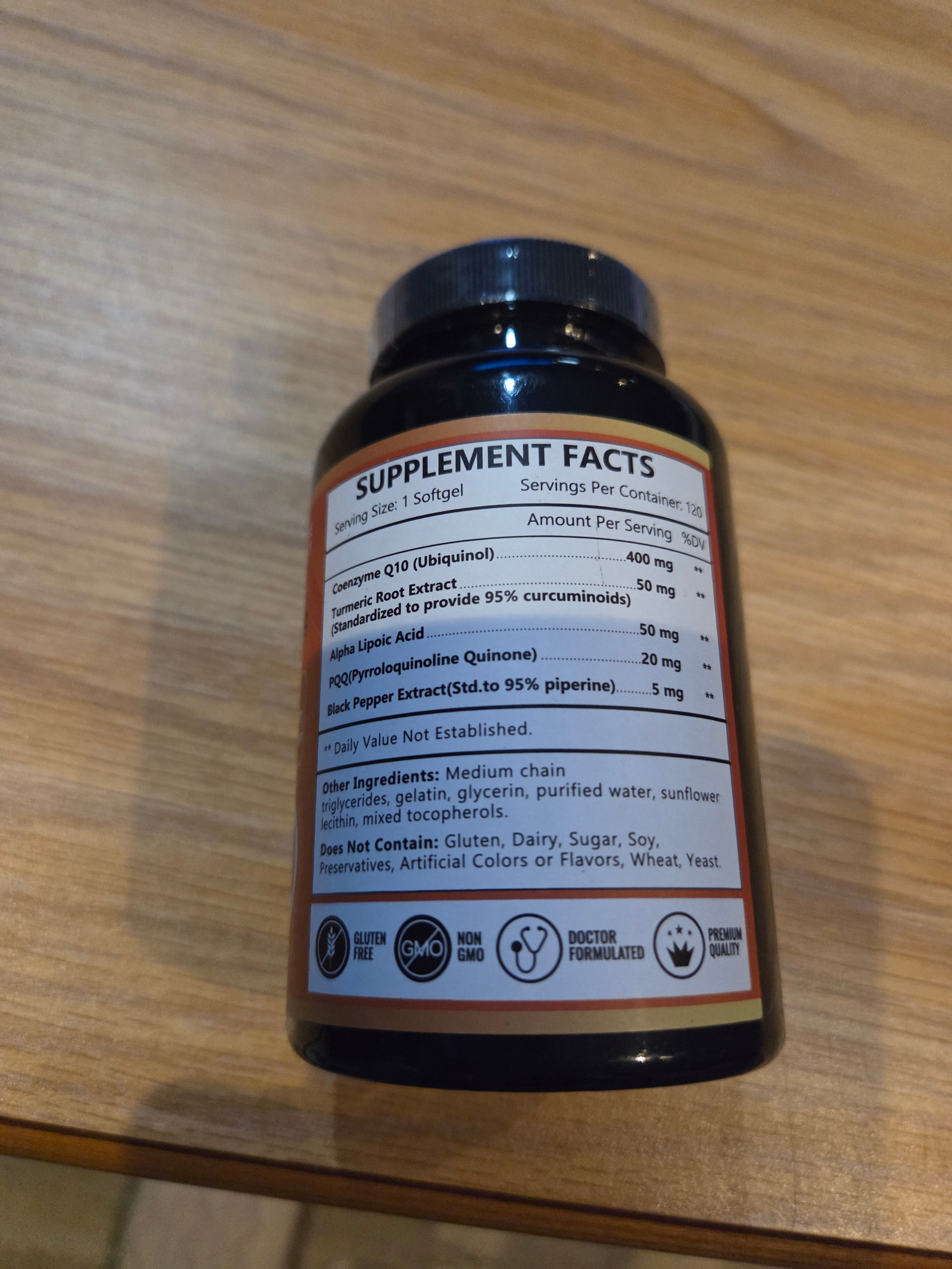 Ubiquinol 400mg daily supplement.