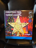 Lighted Christmas Tree Topper Star – Gold Glitter LED Tree Topper – Holiday Decoration