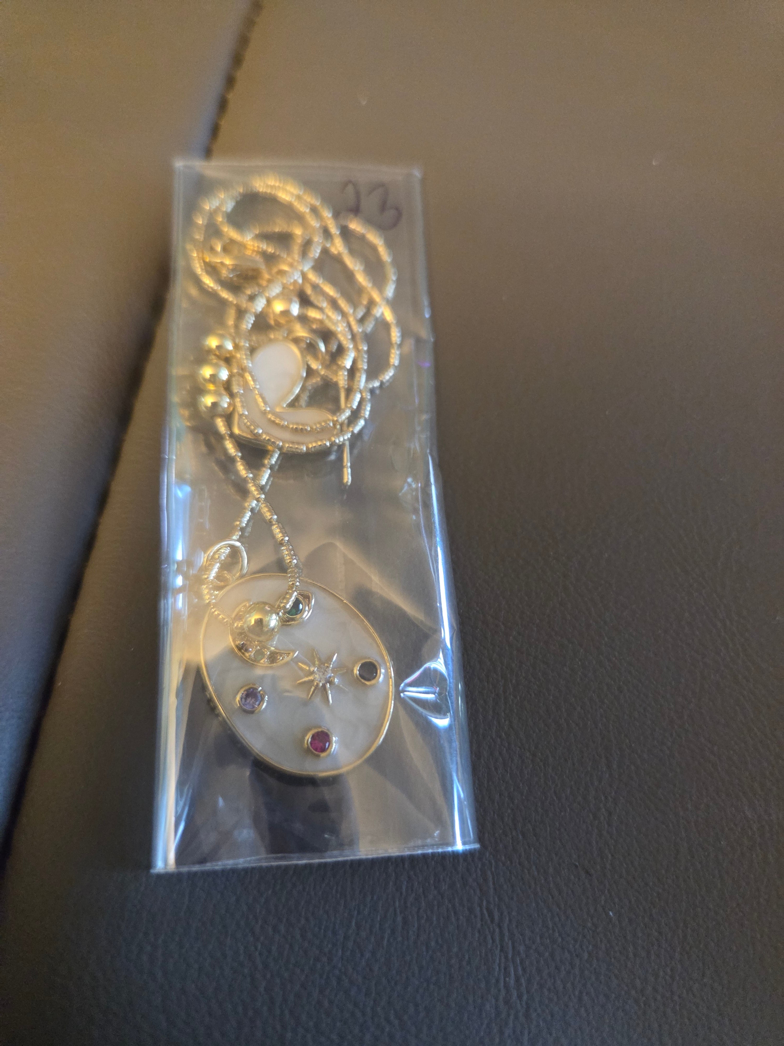 Oval White Necklace and Heart
