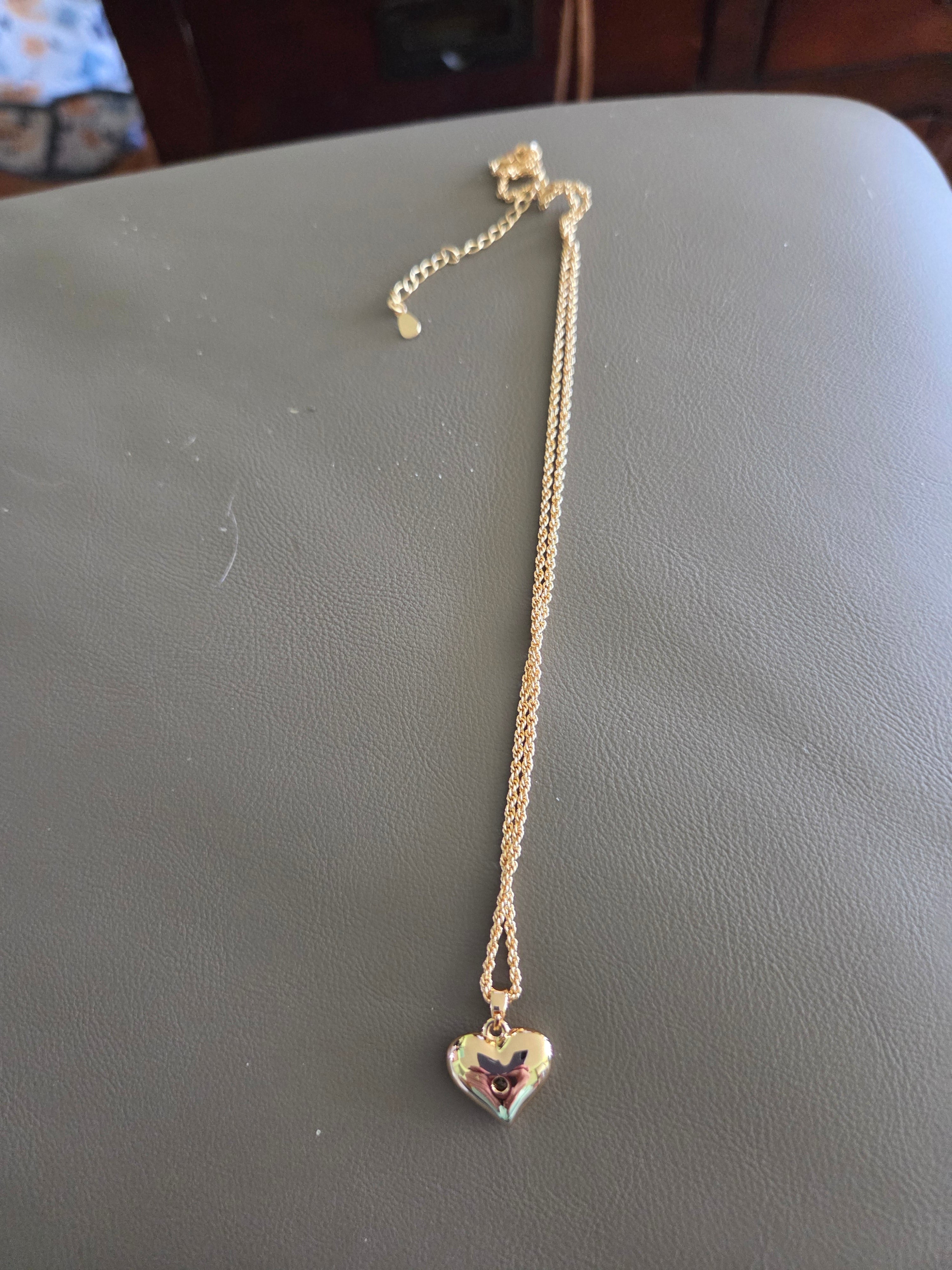 Gold Plated Heart Necklace with Cubic Zirconia – Elegant Pendant Jewelry