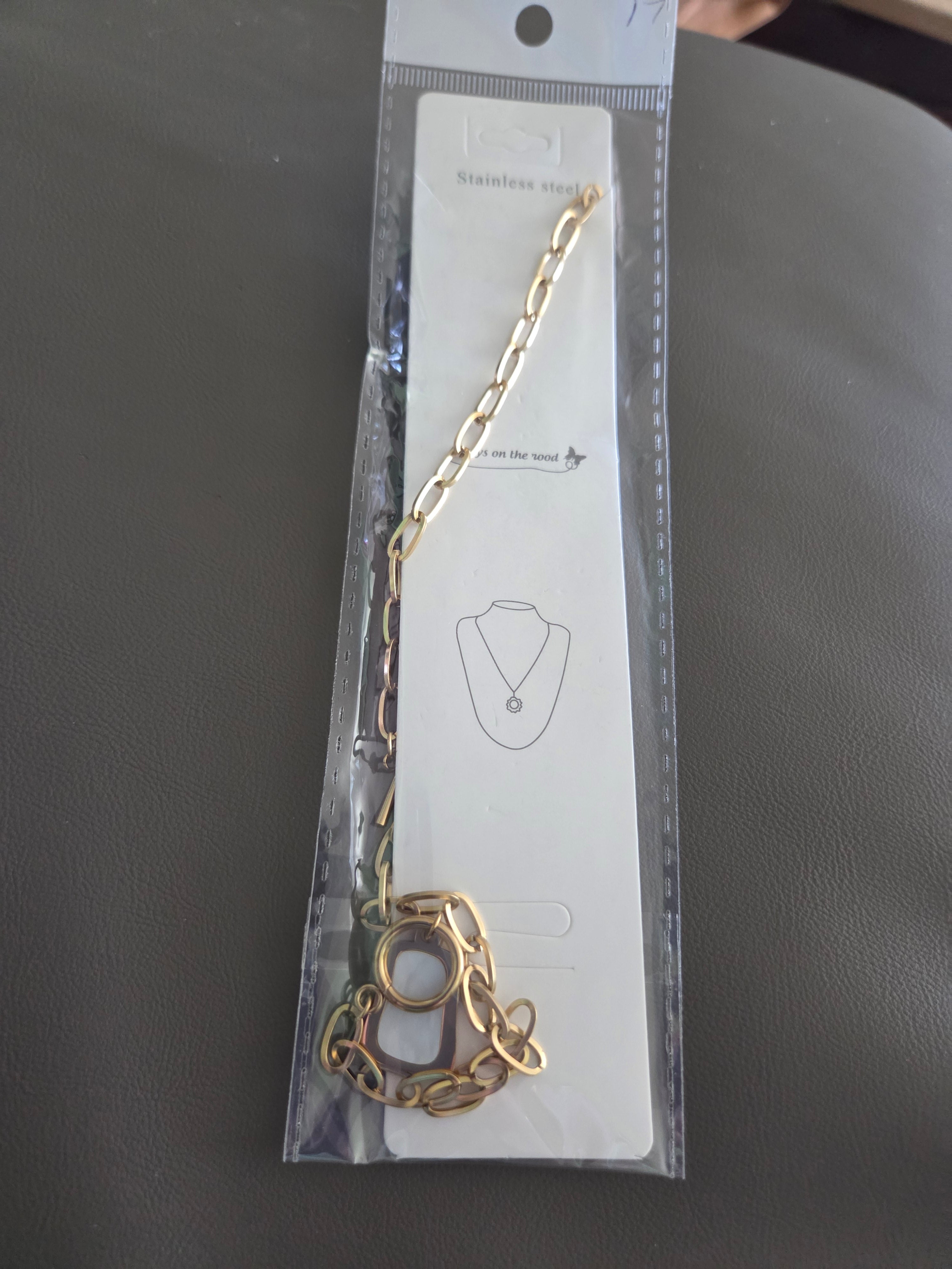 Gold Tone Paperclip Chain Necklace – Stainless Steel Statement Link Jewelry