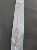 Gold Tone Clover Flower Pendant Necklace – Stainless Steel Crystal Accent Jewelry