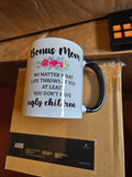 Funny “Bonus Mom” Coffee Mug – Gift for Stepmom – Floral Humor Mug