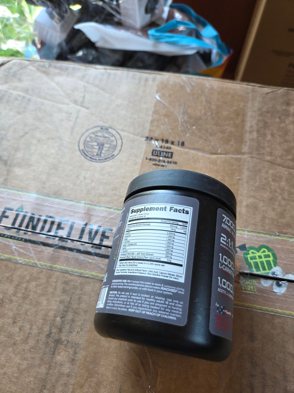 Bucked Up Racked BCAA Powder – Amino Acids Supplement (Sealed)