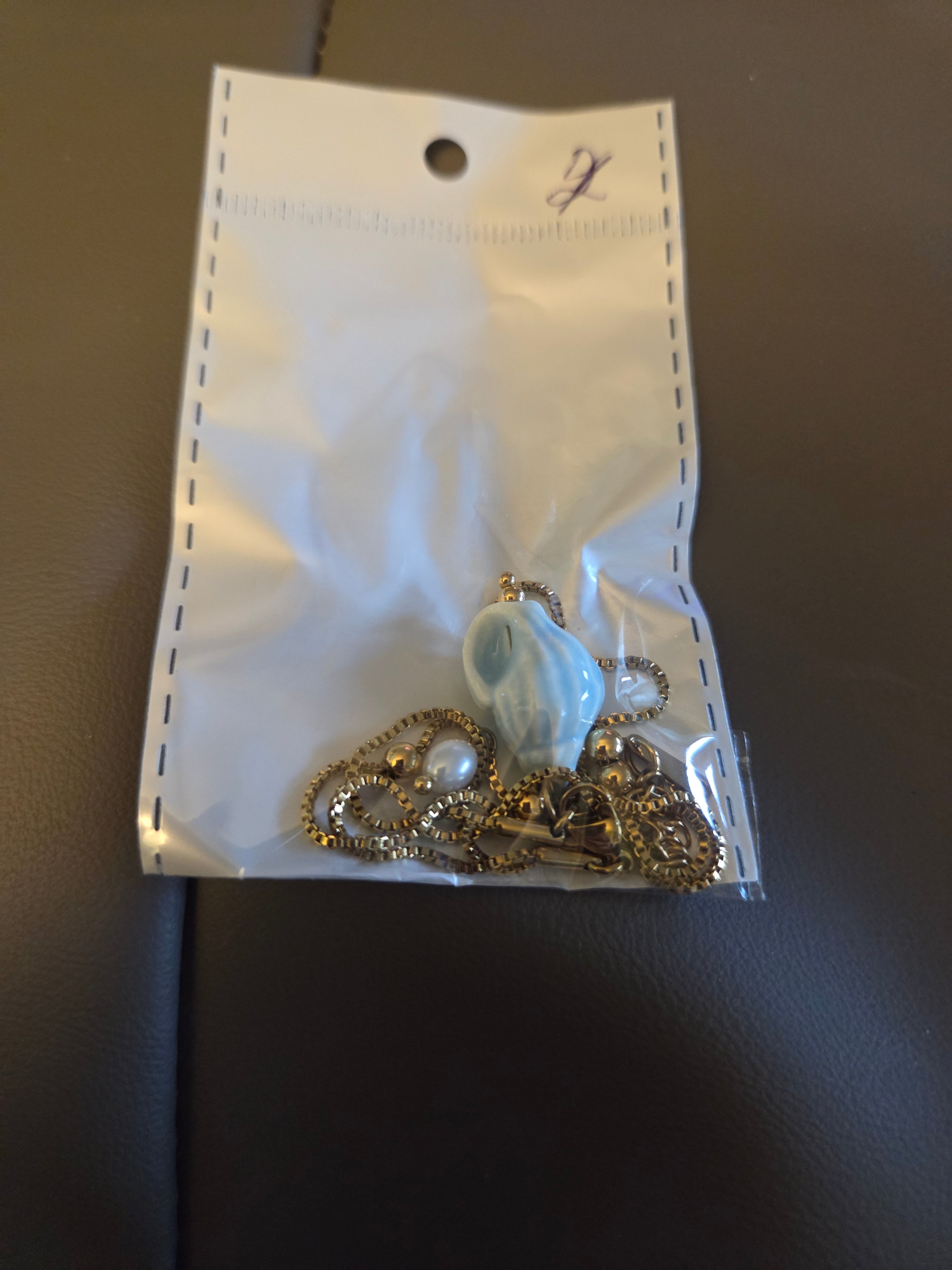 Light Blue Seashell Necklace